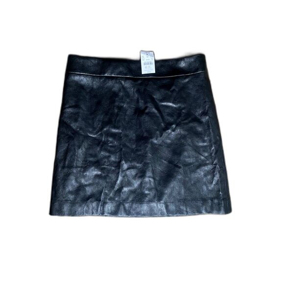 NWT J. Crew Sleek Black Pleather Skirt Size 10 - Picture 1 of 3